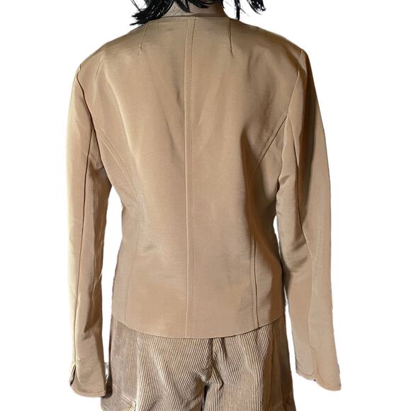 Unassuming Single Noble Womens S(38) Crop Blazer Accent Stitched Corpcore Jacket - Picture 4 of 7